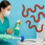 bathroom cleaning worms